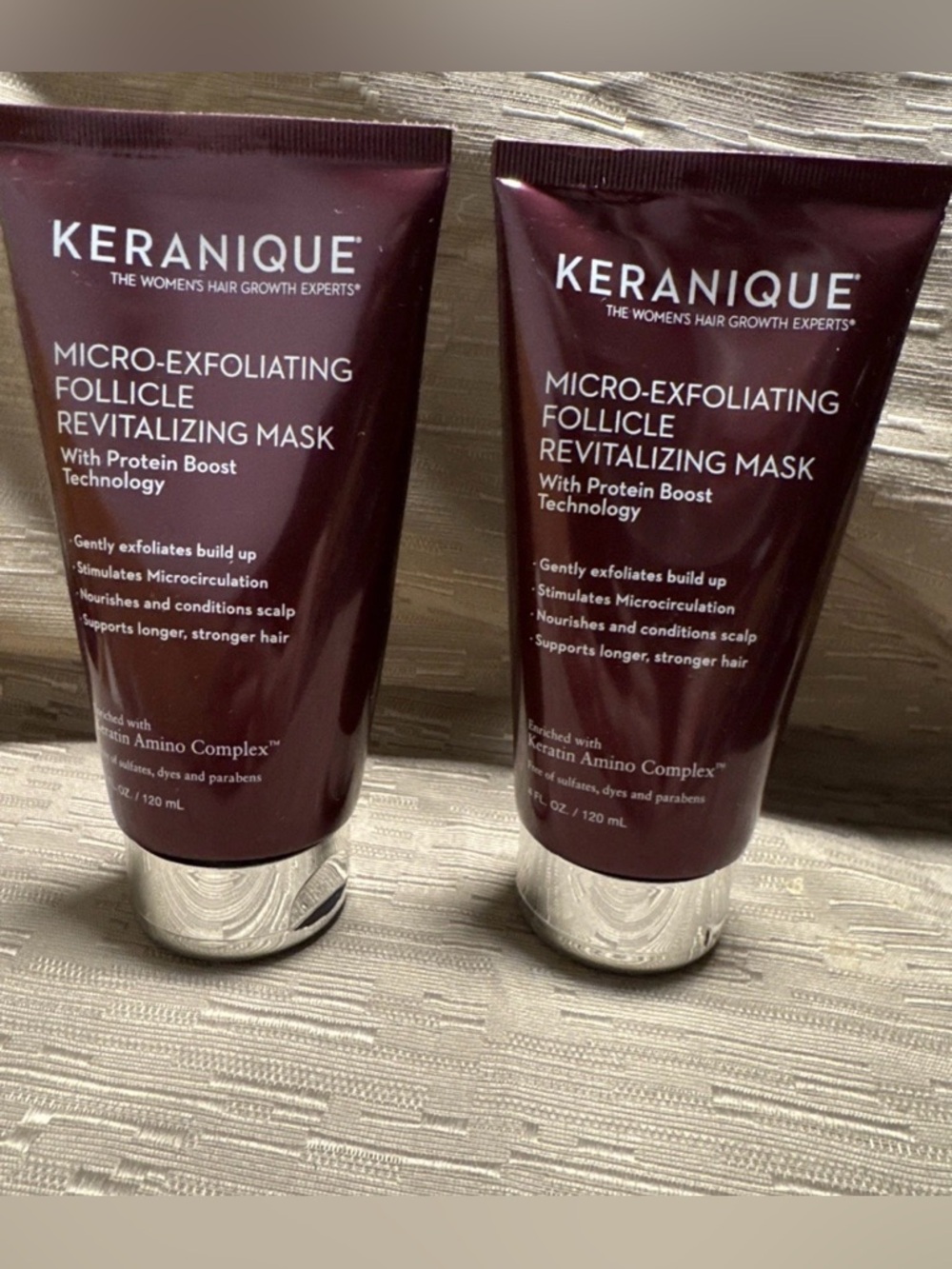 LOT/2 Keranique Micro-Exfoliating Follicle Revitalizing Mask Hair Growth 4 oz ea